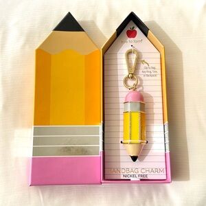 True to Form Back to School Pink and Yellow Pencil Bag Charm